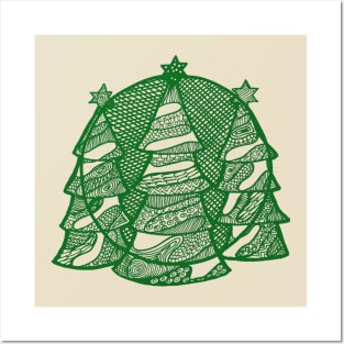 Christmas fir trees Posters and Art